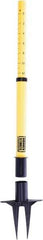 Banner Stakes - 22 to 42" High, 2-3/8" Pole Diam, Stanchion - 9" Base Diam, Removable Spike Nylon Base, Yellow Plastic Post, For Outdoor Use - Eagle Tool & Supply