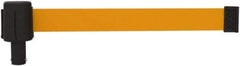 Banner Stakes - 6.61" High x 15' Long x 2-1/2" Wide Retractable Barrier Belt - Plastic & Polyester, Matte Finish, Orange, Use with Banner Stakes Plus Stanchion, Banner Stakes Plus Base - Eagle Tool & Supply