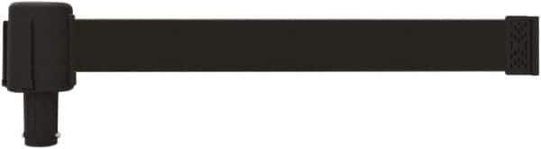 Banner Stakes - 6.61" High x 15' Long x 2-1/2" Wide Retractable Barrier Belt - Plastic & Polyester, Matte Finish, Black, Use with Banner Stakes Plus Stanchion, Banner Stakes Plus Base - Eagle Tool & Supply