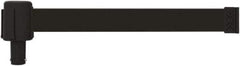 Banner Stakes - 6.61" High x 15' Long x 2-1/2" Wide Retractable Barrier Belt - Plastic & Polyester, Matte Finish, Black, Use with Banner Stakes Plus Stanchion, Banner Stakes Plus Base - Eagle Tool & Supply