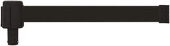 Banner Stakes - 6.61" High x 15' Long x 2-1/2" Wide Retractable Barrier Belt - Plastic & Polyester, Matte Finish, Black, Use with Banner Stakes Plus Stanchion, Banner Stakes Plus Base - Eagle Tool & Supply