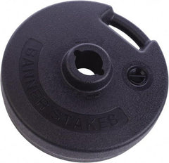 Banner Stakes - 4.92" High x 15" Long x 15" Wide Barrier - Metal, Matte Finish, Black, Use with Banner Stakes Plus Stanchion, Banner Stakes Plus Banner Head - Eagle Tool & Supply