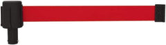 Banner Stakes - 6.61" High x 15' Long x 2-1/2" Wide Retractable Barrier Belt - Plastic & Polyester, Matte Finish, Red, Use with Banner Stakes Plus Stanchion, Banner Stakes Plus Base - Eagle Tool & Supply