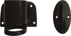 Banner Stakes - 3.49" High x 2" Long x 1" Wide Wall Mount Barrier - Plastic, Matte Finish, Black, Use with Banner Stakes Plus Banner Head - Eagle Tool & Supply