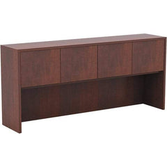 ALERA - 70.63" Long x 35-1/2" High x 15" Deep, Kneespace Credenza - Medium Cherry, Woodgrain Laminate - Eagle Tool & Supply