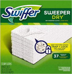 Swiffer - 8" Long x 10.4" Wide Microfiber Dust Mop Pad - Snap-On, White, Rectangular Head - Eagle Tool & Supply