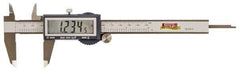SPI - 0 to 6" Range 0.0005" Resolution, IP54 Electronic Caliper - Stainless Steel with 1.56" Stainless Steel Jaws, 0.0015" Accuracy - Eagle Tool & Supply