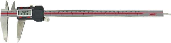 SPI - 0 to 12" Range 0.0005" Resolution, IP54 Electronic Caliper - Stainless Steel with 2.35" Stainless Steel Jaws, 0.0015" Accuracy, USB Output - Eagle Tool & Supply