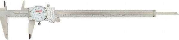SPI - 0" to 12" Range, 0.001" Graduation, 0.1" per Revolution, Dial Caliper - White Face, 2.5" Jaw Length, Accurate to 0.002" - Eagle Tool & Supply