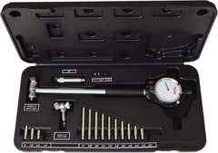 SPI - 15 Anvil, 1.4 to 6" Dial Bore Gage Set - 0.0005" Graduation, 6" Gage Depth, Accurate to 0.0005", Carbide Contact Point - Eagle Tool & Supply