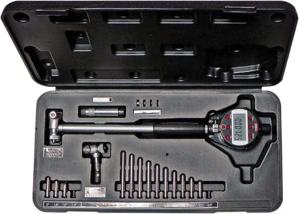 SPI - 1.4 to 6", 6" Deep, Electronic Bore Gage - Up to 0.0005" Accuracy, 0.00005" Resolution, Data Output, Includes Indicator - Eagle Tool & Supply