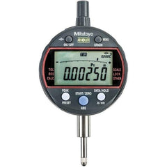 Mitutoyo - 0 to 1/2" Range, 0.001mm Graduation, Electronic Drop Indicator - Flat Back, Accurate to 0.0001", Inch & Metric System, LCD Display - Eagle Tool & Supply