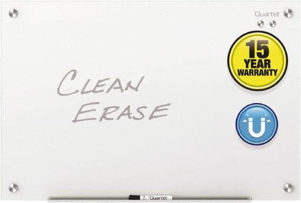 Quartet - 48" High x 72" Wide Magnetic Dry Erase Board - Glass, Includes Dry-Erase Marker, (2) Rare-Earth Magnets & Mounting Kit - Eagle Tool & Supply
