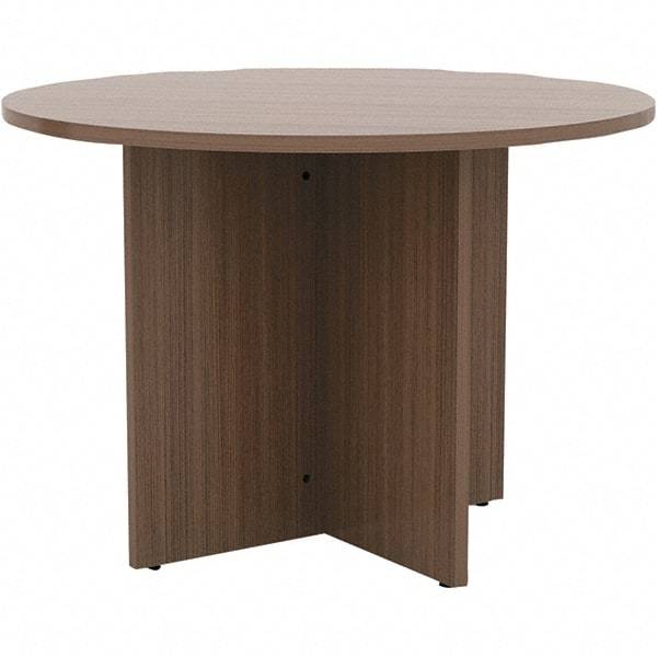 ALERA - 29-1/2" High Stationary Conference Table - 1" Thick, Walnut (Color), Wood Grain Laminate - Eagle Tool & Supply