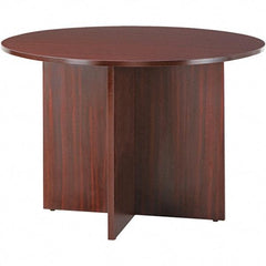 ALERA - 29-1/2" High Stationary Conference Table - 1" Thick, Mahogany (Color), Wood Grain Laminate - Eagle Tool & Supply