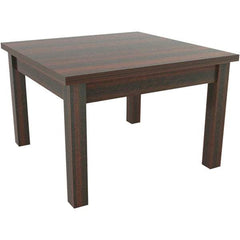 ALERA - 20" Long x 23.63" Wide x 20.38" High Stationary Reception Table - 1" Thick, Mahogany (Color), Wood Grain Laminate - Eagle Tool & Supply