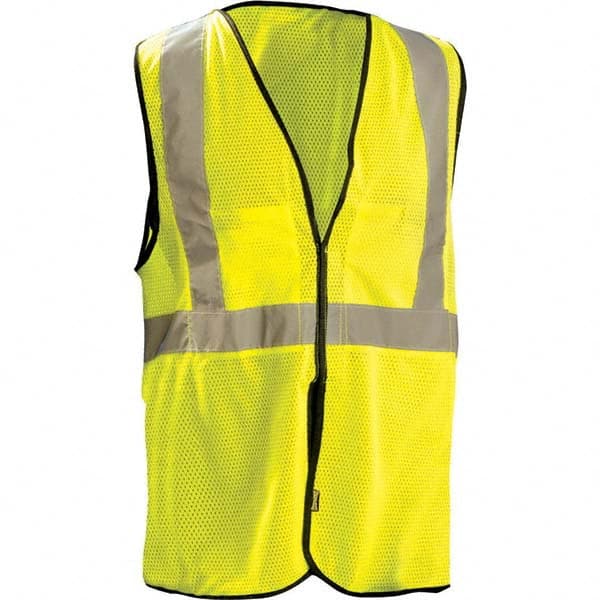 OccuNomix - Size L/XL Hi-Vis Yellow Mesh Breakaway High Visibility Vest - Eagle Tool & Supply