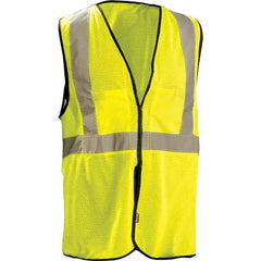 OccuNomix - Size L/XL Hi-Vis Yellow Mesh Breakaway High Visibility Vest - Eagle Tool & Supply