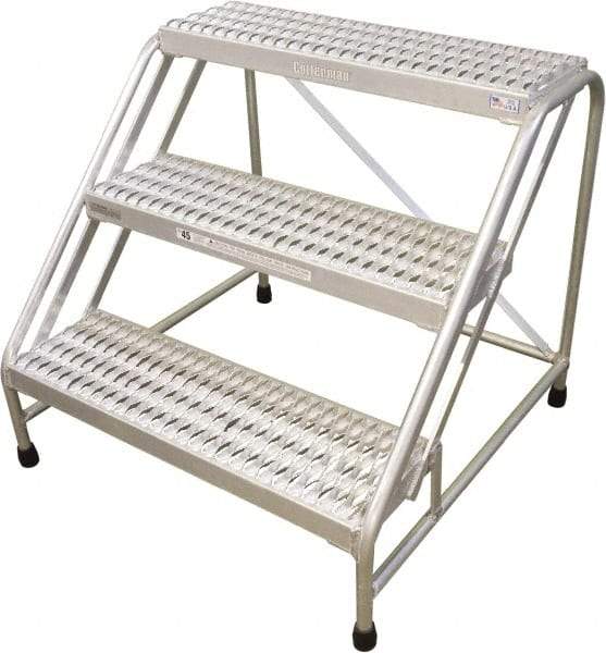 Cotterman - 30" 3 Step Stand - Step Platform, 500 Lb Capacity, 30" Platform Height, 33" Base Width x 35" Base Depth, Grip Strut - Eagle Tool & Supply
