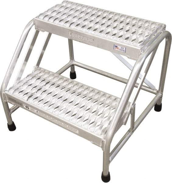 Cotterman - 20" 2 Step Stand - Step Platform, 500 Lb Capacity, 20" Platform Height, 23" Base Width x 22" Base Depth, Grip Strut - Eagle Tool & Supply