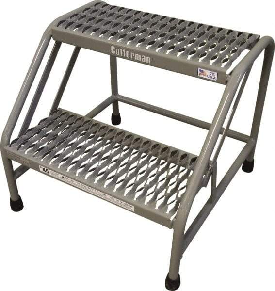 Cotterman - 20" 2 Step Stand - Step Platform, 500 Lb Capacity, 20" Platform Height, 23" Base Width x 22" Base Depth, Grip Strut - Eagle Tool & Supply