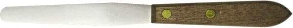 Albion Engineering - 7/16" Wide Spring Blade Stainless Steel Spatula - Flexible, Straight Hardwood Handle, 4" OAL - Eagle Tool & Supply