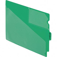 Pendaflex - 8-1/2 x 11" 50 Tabs, Unpunched, End Tab Out Guides with Pockets - Green - Eagle Tool & Supply