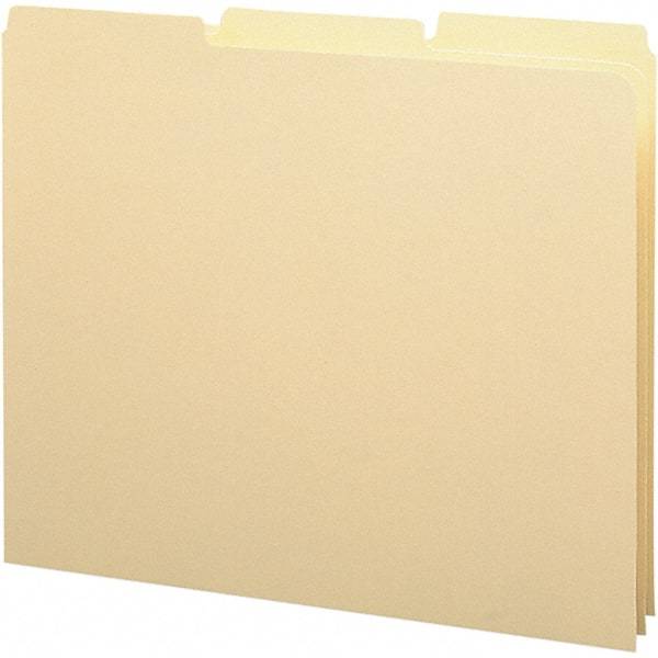 SMEAD - 8-1/2 x 11" 100 Tabs, Unpunched, Blank Top Tab File Guides - Manila - Eagle Tool & Supply