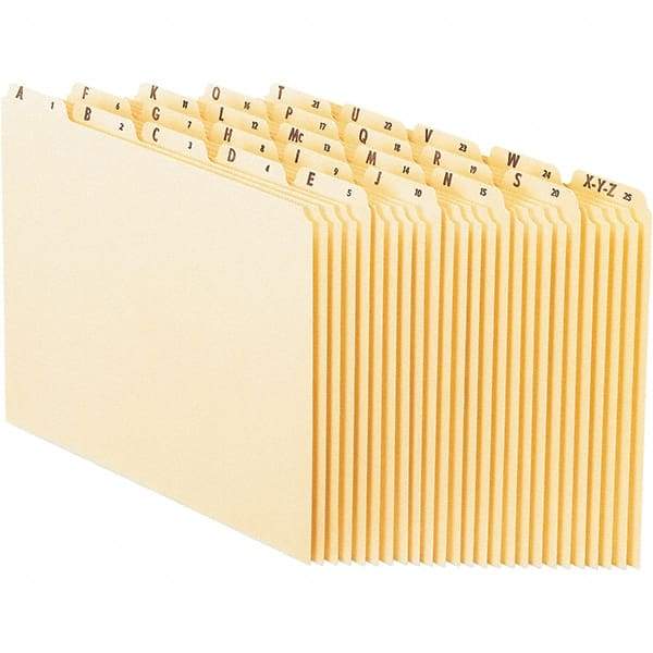 Pendaflex - 8-1/2 x 11" 25 Tabs, Unpunched, Preprinted Numeric Divider - Manila - Eagle Tool & Supply