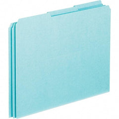 Pendaflex - 8-1/2 x 11" 100 Tabs, Unpunched, Blank Top Tab File Guides - Blue - Eagle Tool & Supply