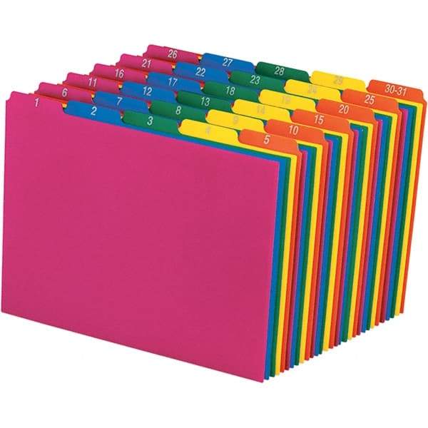 Pendaflex - 8-1/2 x 11" 31 Tabs, Unpunched, Preprinted Divider - Assorted Color Tabs, Assorted Folder - Eagle Tool & Supply
