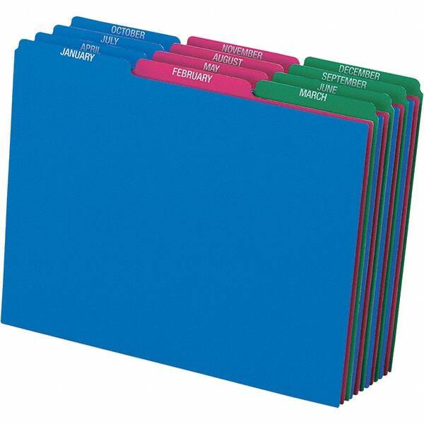 Pendaflex - 8-1/2 x 11" 12 Tabs, Unpunched, Preprinted Divider - Assorted Color Tabs, Assorted Folder - Eagle Tool & Supply