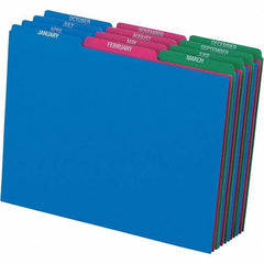 Pendaflex - 8-1/2 x 11" 12 Tabs, Unpunched, Preprinted Divider - Assorted Color Tabs, Assorted Folder - Eagle Tool & Supply
