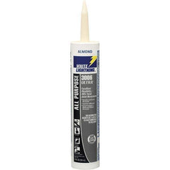 White Lightning - 10 oz Tube Almond Acrylic Latex & Silicone Joint Sealant - -30 to 180°F Operating Temp, 10 min Tack Free Dry Time, 5 to 7 Days Full Cure Time - Eagle Tool & Supply