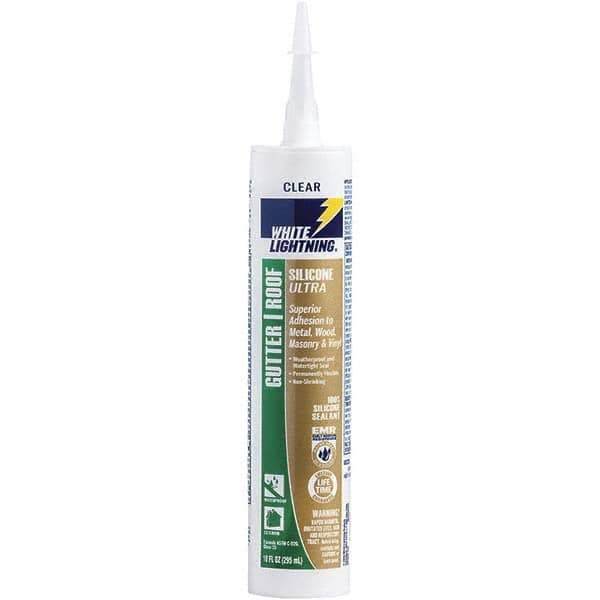 White Lightning - 10 oz Tube White Silicone Sealant - -80 to 450°F Operating Temp, 30 min Tack Free Dry Time, 24 to 48 hr Full Cure Time - Eagle Tool & Supply