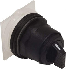 Schneider Electric - 1.18 Inch Mount Hole, 3 Position, Knob and Pushbutton Operated, Selector Switch Only - Black, Maintained (MA), without Contact Blocks, Anticorrosive, Weatherproof, Dust and Oil Resistant - Eagle Tool & Supply