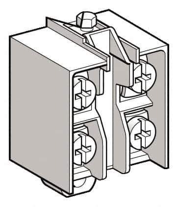 Telemecanique Sensors - NO/NC, 3 Amp, Electrical Switch Contact Block - 240 VAC, For Use with ZCD25, ZCKJ5, ZCKJ5D, ZCKL5, ZCKM5, ZCKS5, ZCP25 - Eagle Tool & Supply