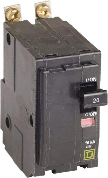 Square D - 20 Amp, 240 VAC, 2 Pole, Bolt On Miniature Circuit Breaker - 14-8 AWG - Eagle Tool & Supply