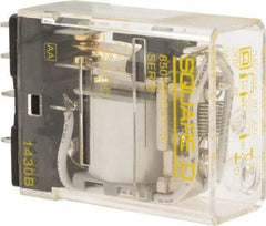 Square D - Electromechanical Plug-in General Purpose Relay - 12 Amp at 240 VAC, SPDT, 12 VDC - Eagle Tool & Supply