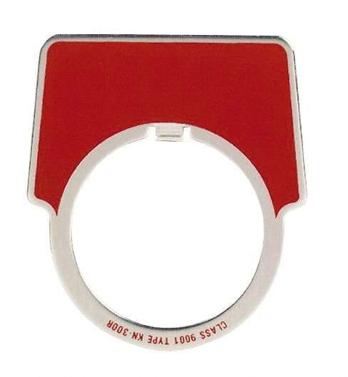 Schneider Electric - Rectangular, Aluminum Legend Plate - Blank - Red Background, 30mm Hole Diameter, 44mm Wide x 50mm High - Eagle Tool & Supply