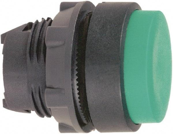 Schneider Electric - 22mm Mount Hole, Extended Straight, Pushbutton Switch Only - Round, Green Pushbutton, Nonilluminated, Momentary (MO) - Eagle Tool & Supply