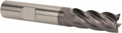 SGS - 1" Diam, Variable Pitch, 1-1/2" LOC, 5 Flute Solid Carbide Roughing Square End Mill - AlTiN Finish, 4" OAL, 1" Shank Diam, Single End, 37° Helix - Eagle Tool & Supply