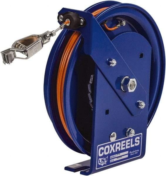 CoxReels - 5/32 Inch x 50 Ft. Stranded Cable Grounding Reel - Spring Driven Reel, Galvanized Steel Cable - Eagle Tool & Supply