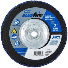 Norton - 7" 60 Grit 5/8-11 Center Hole Type 27 Zirconia Alumina Flap Disc - Eagle Tool & Supply