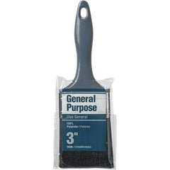 Rubberset - 3" Flat Synthetic Trim Brush - Plastic Beavertail Handle - Eagle Tool & Supply