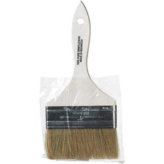 Rubberset - 4" Flat Hog Chip Brush - Wood Beavertail Handle - Eagle Tool & Supply