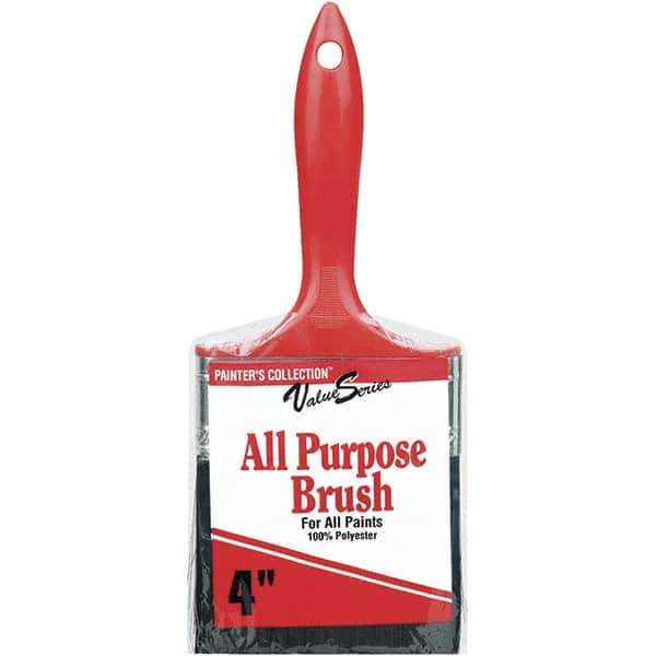 Rubberset - 4" Flat Synthetic Trim Brush - Plastic Thin Kaiser Handle - Eagle Tool & Supply