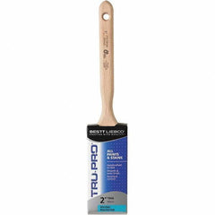 Bestt-Liebco - 2" Flat Nylon/Polyester Sash Brush - Wood Long Sash Handle - Eagle Tool & Supply