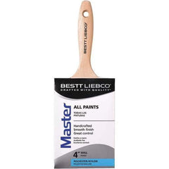 Bestt-Liebco - 4" Flat Nylon/Polyester Trim Brush - Wood Beavertail Handle - Eagle Tool & Supply