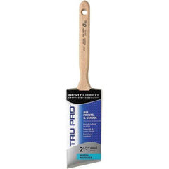 Bestt-Liebco - 2-1/2" Angled Nylon/Polyester Sash Brush - Wood Long Sash Handle - Eagle Tool & Supply